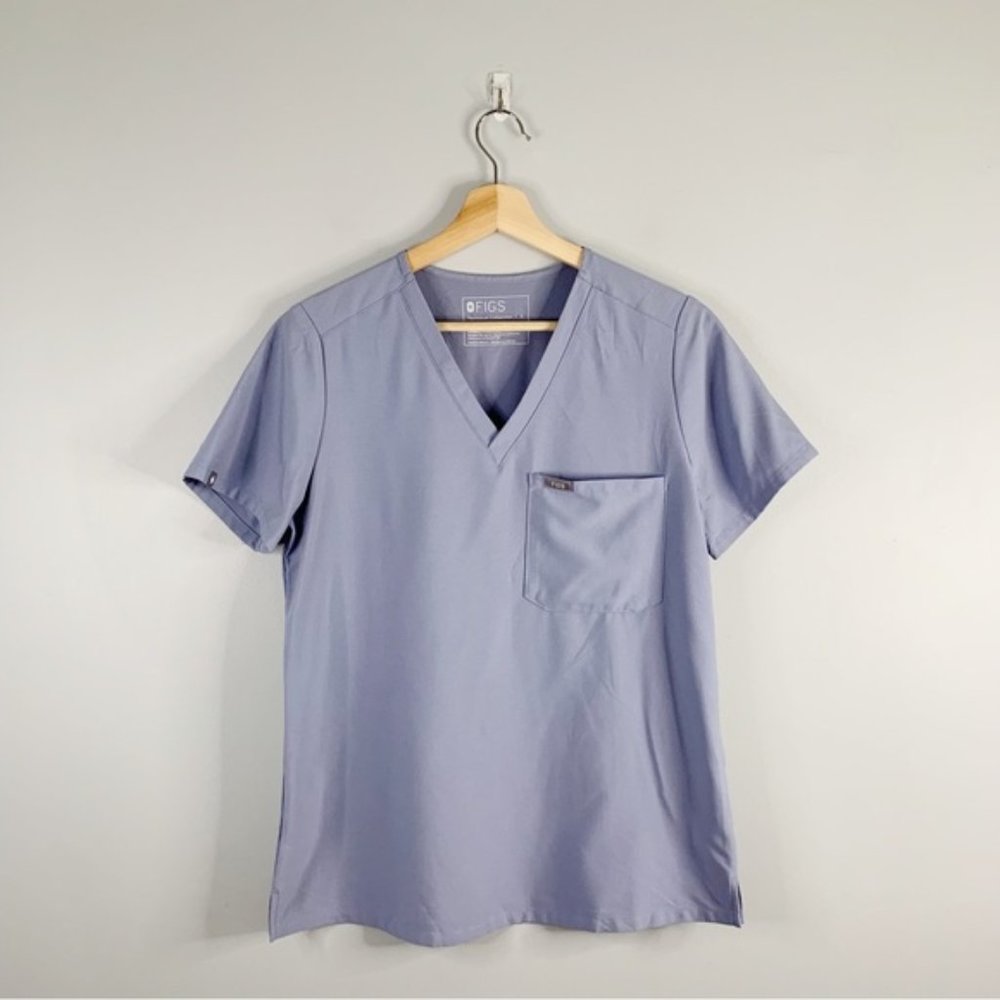 Figs Catrina One Pocket Scrub Top V Neck Classic Stretch